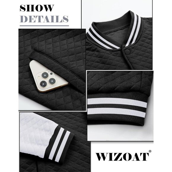 Mens Varsity Jacket Lightweight Jacket Causal Waffle Letterman Bomber Jackets - Picture 5 of 6